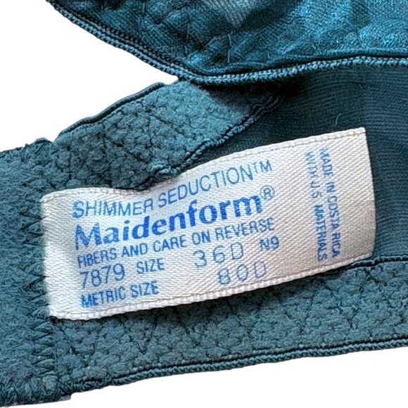 Maidenform Shimmer Seduction Underwire Bra 36D Blue Sheer Swirl Design - Picture 4 of 5